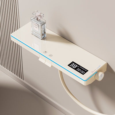 奶白按键双功能极简花洒